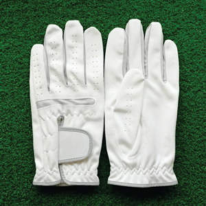 Meilleur gant de golf en cuir de mouton avec logo personnalisé pour main gauche en cuir véritable respirant avec poignées blanches Accessoire de sport - Product Image 5