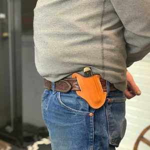 Funda plegable para cuchillo para hombre, funda para cuchillo al aire libre, funda para cuchillo de bolsillo de cuero Real para cinturón - Product Image 5