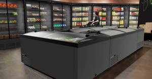 Îlots de couvercle en verre coulissant incurvé pour réfrigérateur FRAMEC avec réfrigérateur à compresseur à vitesse variable 1544X964X895mm - Product Image 3