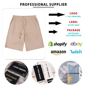 Short de course d'été 100% coton pour homme Logo personnalisé respirant imprimé Logo Taille élastique Style tricoté Offre Spéciale la plage - Product Image 4