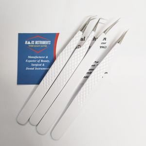 Pince à épiler professionnelle en acier inoxydable de haute qualité à 90 degrés Extensions de cils Outil pointu à pointe en fibre durable - Product Image 3