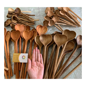 Heart Wooden <b>Spoon</b> for Cooking and Decoration - Unique Shape Wood <b>Spoons</b> for Utensils Dinnerware Sets Decor in Kitchen - Product Image 1