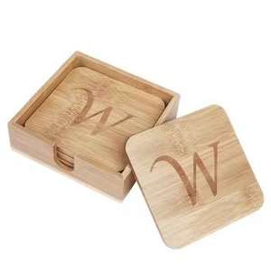 Ensemble de sous-verres en bois de forme carrée Sous-verres de thé de couleur marron pour la décoration de table et la vaisselle quotidienne à la maison Article décoratif - Product Image 5