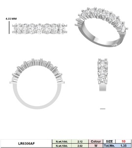 Oval Cut Lab Grown Filled Diamond 1.40 CT 14K Solid Gold Rhodium Plated IGI/SGL Certified Women's Wedding Anniversary <b>Ring</b> - Product Image 5