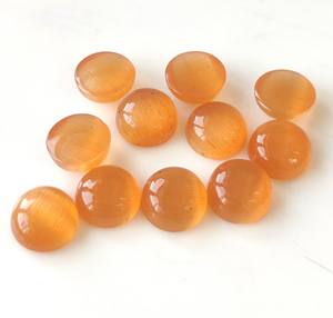 Haute qualité 2mm-50mm pêche pierre de lune verre synthétique Cabochon rond dos plat pierre précieuse en vrac pour la fabrication de bijoux - Product Image 2