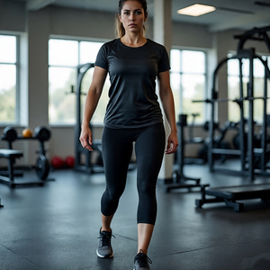 เสื้อยืดสีดำรัดรูปสำหรับผู้หญิงเสื้อยืดออกกำลังกายฟิตเนสเสื้อออกกำลังกายแขนสั้นสำหรับผู้หญิง - Product Image 2