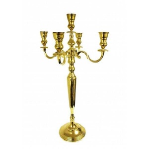Chandelier moderne en bois doré à 3 bras Nouveau design Bougeoir en métal avec placage or pour la décoration de la maison pour Pâques - Product Image 3