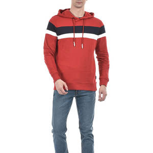 Sudadera con Capucha para Hombre, al por Mayor, de Mezcla de Algodón, con Bloques de Color, Rayas Rojas, Blancas y Azules, con Logotipo Personalizado - Product Image 5