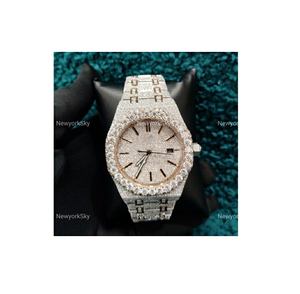 Montres personnalisées de 41mm en acier inoxydable pour hommes, avec diamants moissanite glacés, montres d'Inde - Product Image 1