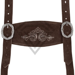 Pantalones Cortos de Cuero de Gamuza Marrón Oscuro Estilo Bávaro Alemán para Hombre con Tirantes, Traje Tradicional de Oktoberfest para Hombre, Trachten - Product Image 5