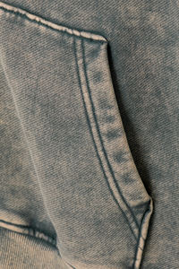 OEM/ODM Sweat à capuche zippé 100% coton, poids lourd, délavé à l'acide, avec impression bouffante personnalisée, logo, coupe ample, lavage à l'acide - Product Image 4