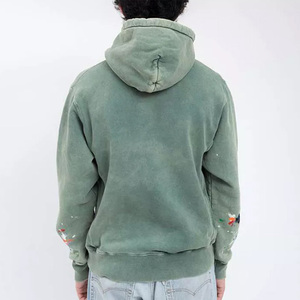 Sweat à capuche personnalisé de haute qualité avec graphique vintage délavé au soleil Sweats à capuche unisexe poids lourd délavé à l'acide en éponge délavé à l'acide - Product Image 3
