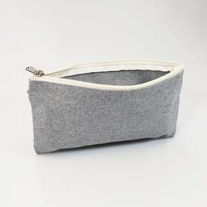 Pochette en toile de coton de luxe avec fermeture éclair colorée pour ranger photos, téléphones portables et articles de papeterie – Sac en matériau respirant – Vente en gros - Product Image 4