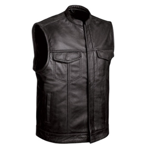 Gilet de moto en cuir personnalisé pour homme, cuir de vache véritable de qualité supérieure, veste de moto en cuir, gilet de motard en cuir avec OEM - Product Image 1