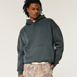 Personnalisable 500 Gsm coton hommes sweat à capuche surdimensionné luxe recadrée pull solide Streetwear sweats lourds pour l'automne - Product Image 6