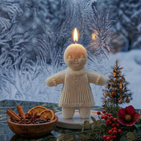 Bougie décorative en forme de femme de Noël en pain d'épices, en cire de soja parfumée, pour la décoration intérieure, marque privée, couleur personnalisée