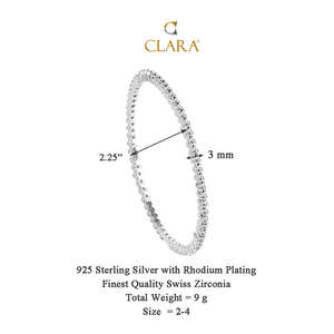 NOVAMART Fine Buy 925 <b>Silver</b> <b>Bangle</b> for Every Moment You!-Elegant White for Zirconia <b>Bracelets</b> <b>Bangles</b> Clara Certified - Product Image 6