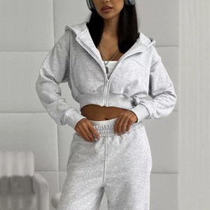 PASUXI Vente en gros Nouveaux ensembles de sport printemps <span class=keywords><strong>pour</strong></span> femmes Pulls à capuche tendance Couleur unie Pantalons de course décontractés <span class=keywords><strong>Ensemble</strong></span> - Product Image 3