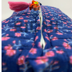 กระเป๋าโท้ทน้ำหนักเบาแบบมีซิป ลายดอกบลูส์บลูส์  วินเทจ เป็นมิตรกับสิ่งแวดล้อม  พิมพ์ลายตามสั่ง  สำหรับจัดเก็บของใช้เดินทางและเครื่องสำอาง - Product Image 3