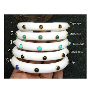 Kích Thước Tùy Chỉnh Bohemian Đồ Trang Sức Thời Trang 2024 Hot Bán Handmade Bò Lạc Đà <span class=keywords><strong>Ox</strong></span> Xương Vòng Đeo Tay Kim Cương Zircon Hình Ngôi Sao Bangles - Product Image 1