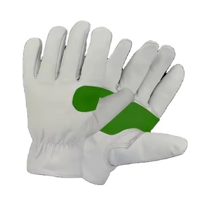 Patch Palm Cowhide Grain Leather General Purpose <b>Driver</b> <b>Gloves</b> Heavy Duty Heat Resistant Construction Hand Protection - Product Image 1