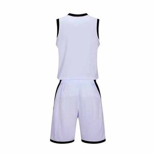 Men's Blue V-Neck Sleeveless Basketball Jersey Set Moisture Wicking Polyester Uniform Elastic Waist Shorts - Product Image 5