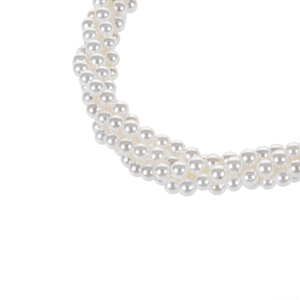 Pulsera WENCHI para Mujer, Compromiso, 4 Hileras de Perlas de Agua Dulce Naturalmente Retorcidas, Plata 925, Forma Redonda, Blanca, Moderna - Product Image 3