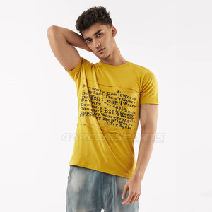 T-shirt en coton pour hommes, tenue quotidienne décontractée avec tissu confortable, style streetwear à la mode, t-shirt en coton 100% - Product Image 5