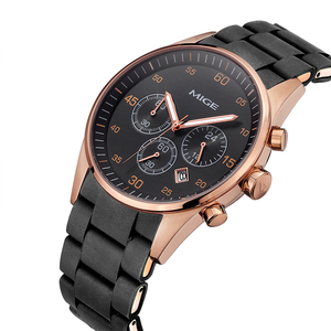 Montre de sport et d'affaires MIGE de luxe en acier inoxydable avec mouvement à quartz MIYOTA et cadran en cristal saphir - Product Image 6