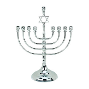 Traditional Menorah Candle Holder Gold Color Attractive Design 7 <b>Branches</b> Hanukkah Candelabra Table Centerpiece Decor - Product Image 2