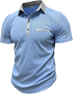 Polos con patrón de logotipo bordado de estilo empresarial de diseño personalizado Premium hechos de poliéster y algodón Polo informal Camiseta - Product Image 5
