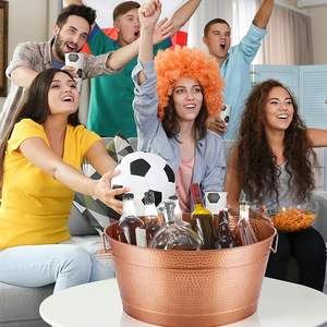 Hammered Copper Plated Stainless Steel Beverage Tub with Handles for Wine, Beer, <b>Drinks</b> | Private Label, Wholesale Bulk Supply - Product Image 4