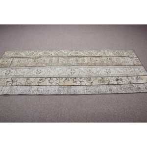 Turkish Rug, Runner 3x7,7 ft Vintage Rug, <b>Brown</b> Oriental <b>Wool</b> Rug - Product Image 3