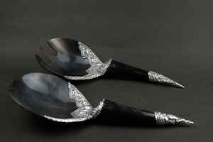 Cuchara de cuerno de búfalo/buey ecológica hecha a mano india de lujo, cubiertos naturales pulidos en estilo Animal para uso en cocina y café - Product Image 2