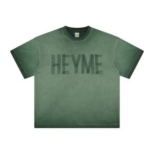 Camiseta Extra Grande para Hombre, Diseño Nuevo 2025, Impresión Digital Personalizada, 100% Algodón, Lavado Mineral, Patrón de Letras, Ropa al por Mayor - Product Image 3