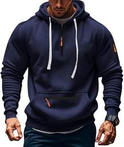 High Quality <b>Men's</b> <b>Fleece</b> Workout Athletic Long Sleeve <b>Quarter</b> <b>Zip</b> Pullover Hoodies Sweatshirt - Product Image 1