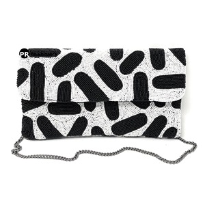 Women's Designer Handbag 2025 Summer <b>White</b> Floral Beaded Clutch <b>Bag</b> Colorful Button Evening Purse for Party Formal Gift - Product Image 5