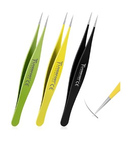 3Pcs <b>Lash</b> Tweezers with <b>Comb</b> Application Tool for Cluster Individual <b>Lash</b> Purple Blue Gradient STAINLESS STEEL Eyelash Tweezers - Product Image 6