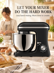 Robot pâtissier/mélangeur électrique grande capacité 8L, 1600W réglable, pour usage domestique <span class=keywords><strong>et</strong></span> commercial, batteur à œufs, stock transfrontalier disponible - Product Image 6