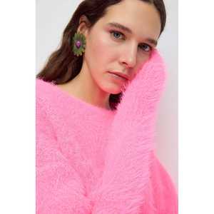 Suéter Corto Informal de Mujer con Peluche, 100% Nailon Transpirable, Cárdigan sin Tejer para Otoño e Invierno con Logotipo Frontal - Product Image 3