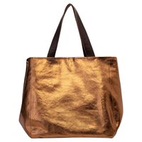 Sac fourre-tout ouvert de luxe en métal couleur unie, grande capacité, élégant et brillant, pour femme, idéal pour le shopping, portable, pour le quotidien et les voyages