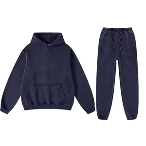 2025 Wholesale High Quality Mens Sportswear Set | <b>Plain</b> <b>Tracksuit</b> with Sweatpants & Hoodie | 2 Piece Casual Gym Sweatsuit - Product Image 4