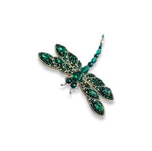 เข็มกลัดแฟชั่นประดับลูกปัดรูปมังกรบินด้วยคริสตัลและไข่มุก - Product Image 3