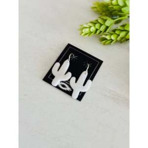 Boucles d'oreilles pendantes en opale et argent sterling, motif cactus, faites à la main par des artisans Navajo, bijoux culturels de collection - Product Image 4