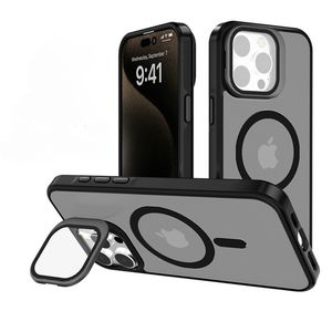 Custodia protettiva magnetica opaca Premium con cavalletto e protezione obiettivo per fotocamera per Iphone 16 Pro Max - Product Image 1