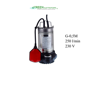 Pompe submersible électrique G-0,5M de qualité italienne pour le traitement de l'eau brute propre, type Vortex, pompes Inox Noryl - Product Image 1