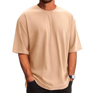 Custom Logo Heavy Weight <b>Tshirts</b> Over size Tee Shirt Summer Sportswear Half Sleeves Thick Cotton Loose Oversized Blank T Shirts - Product Image 1