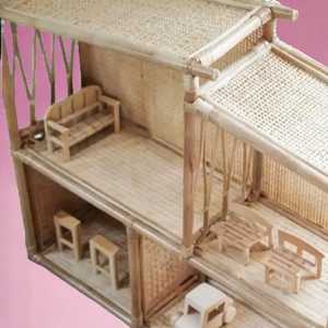 New Design Rattan and Wicker Dollhouses Imaginative Play Kids Pretend <b>Toys</b> House Play Set Dream Doll House Wicker Baby Products - Product Image 3