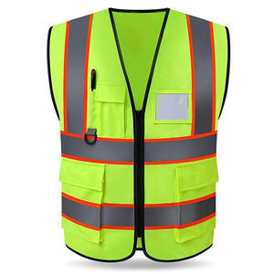 Chaleco de Seguridad de Alta Visibilidad para Hombre, Chaleco de Trabajo para Construcción de Carreteras, Logotipo Personalizado, Reflectante, Poliéster/Algodón, Chaqueta de Seguridad para Hombre - Product Image 5