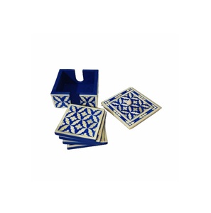 Accueil Table ont été utilisés sous-verre incrusté d'os naturel forme carrée nouveau Design tasse à thé sous-verre incrusté d'os prix de gros Table de bureau - Product Image 6